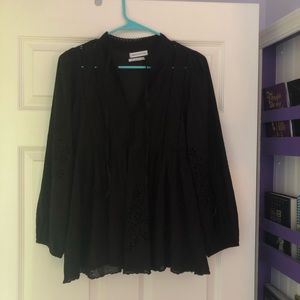 urban outfitters black lace shirt